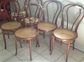 Set of c. 1900 Ausrian Bentwood Cafe Chairs.           "Sold in Pairs"