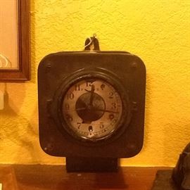 Antique Industrial Factory Time Clock Works 