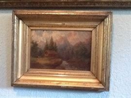 Small 19th century Oil painting in gilted frame.