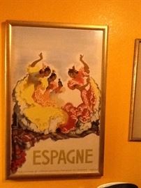 Vintage 1930s travel poster, framed