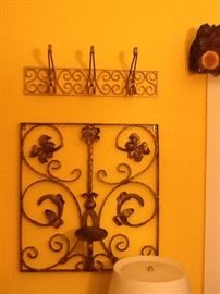 Large Wrought Iron Vintage Wall Plaque