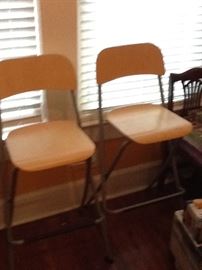 Folding bar stool, pair