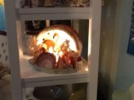 Vintage abalone shell lamp