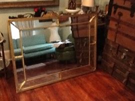 Very Large Hollywood Regency Carved Gilted Mirror