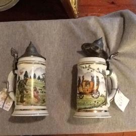 Hand Painted Steins with Lithopane 