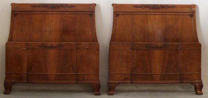 Pair French twin beds