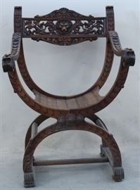 #6772 Heavy carved chair