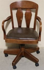 #6873 Wooden desk chair