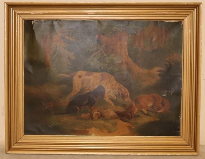 Antique dog hunt print