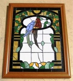 Window with parrots