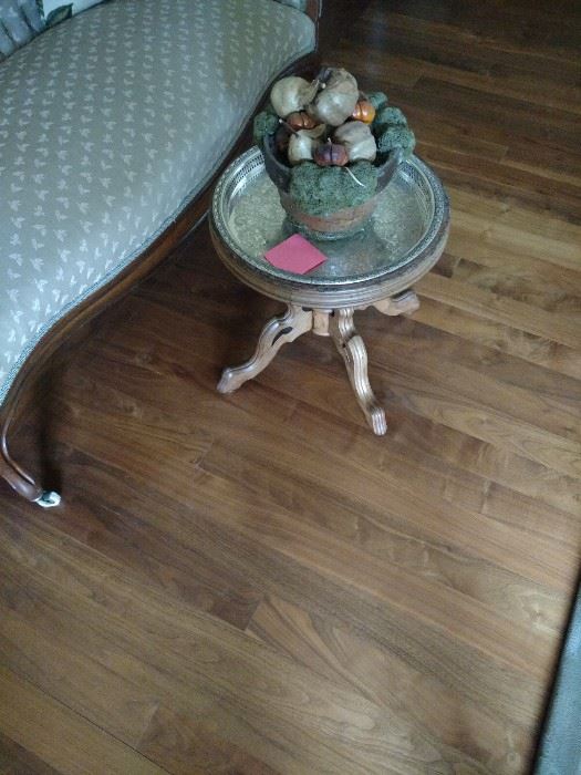 Silver tray top accent table