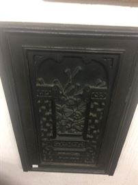 Densely carved door panel.