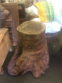 Tree trunk table converted in 19th century.