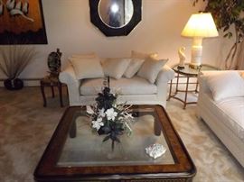Drexel Heritage Love Seat & Square Coffee Table