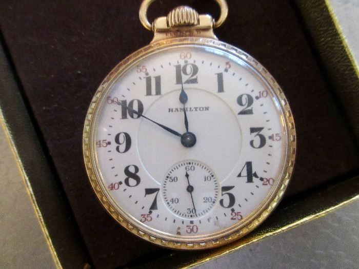 Hamilton gold filled large size pocket watch