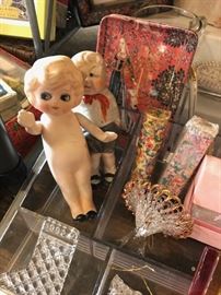 Antique porcelain doll figurines
