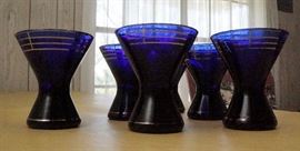 Vintage cobalt shot glasses