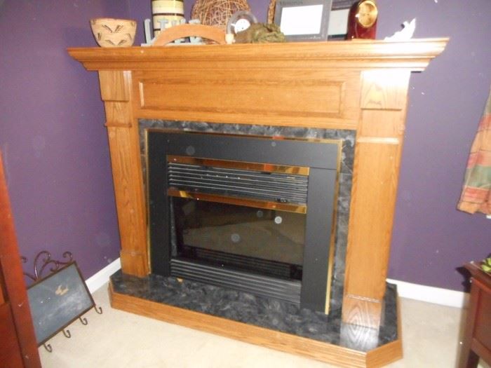 Free Standing Fireplace with Electric Insert