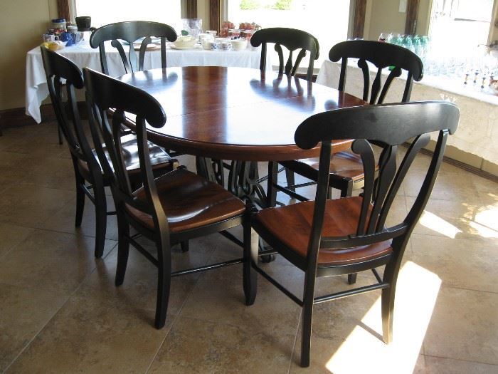 Nichols and Stone Table and Six Chairs with One Leaf