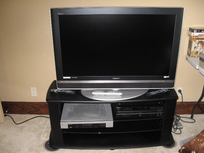Flat Screen 40" Sony TV, TV Stand, VCR/DVD...