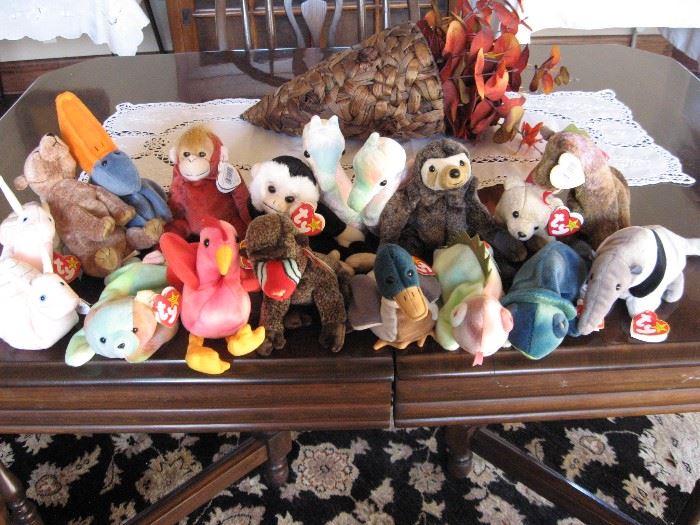 Some of the Ty Co. Beanie Babies...