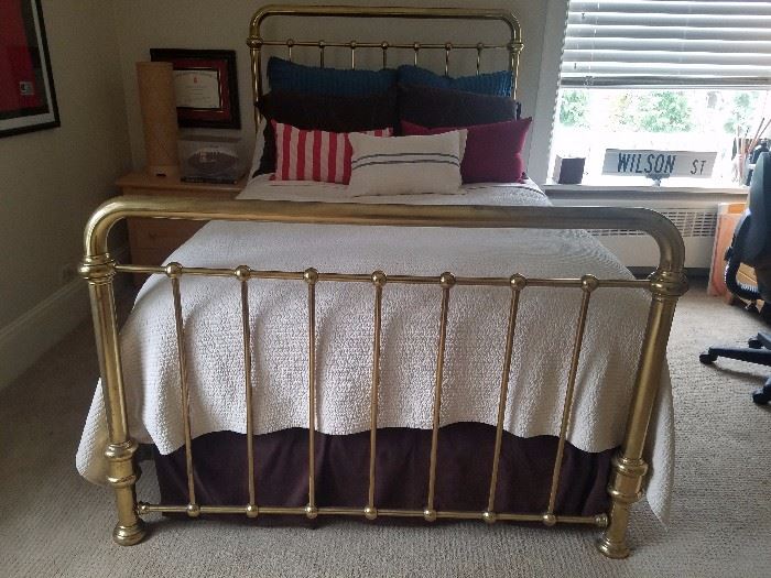 Solid Brass Queen Bed headboard 60in footboard 42in