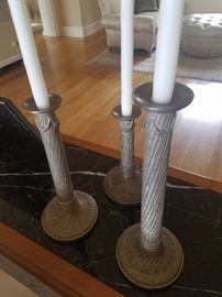 3 Silver Candlesticks (sm, med, and large)
