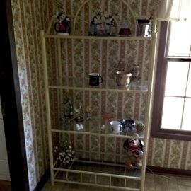 Etagere with glass shelves