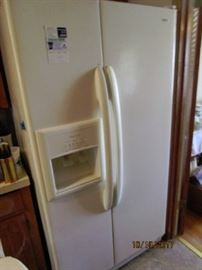 REFRIGERATOR. ICE MAKER AND WATER WORKS. GOOD CONIDTION.