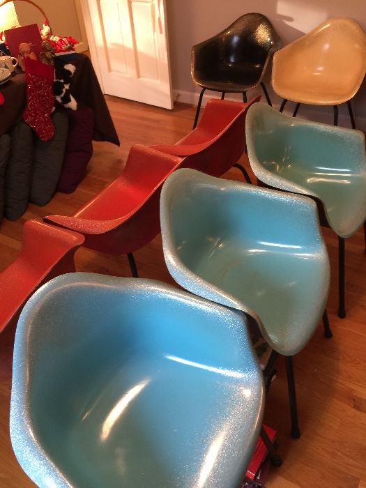 Blue & red Eames Herman Miller chairs