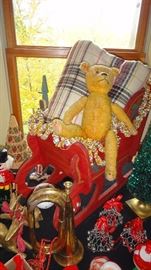 Vintage Christmas Decor, Vintage Steiff Bear? 