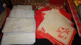 Vintage Linens, Tablecloths, Napkins, runners, doilies, blankets, quilts, 