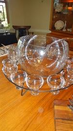 Vintage punch bowl set 