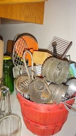 Primitive and vintage kitchen utensils 
