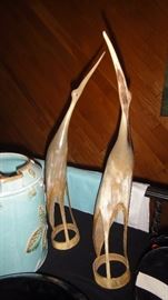 Horn carved birds 