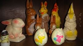 Vintage Plaster and wood pulp Easter Decor