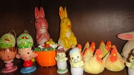 Vintage Plaster and wood pulp Easter Decor