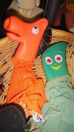 Gumby and Pokey finger puppets 