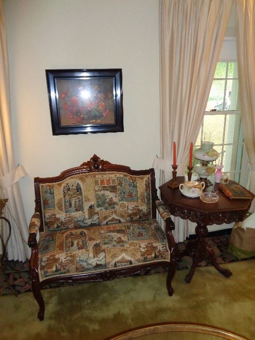 Lovely Settee and Carved table