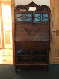 Antique oak secretary