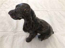 Metal dog sculpture