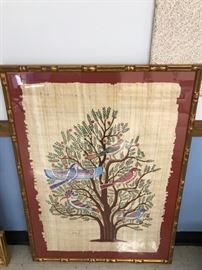 Painted tree of life on rice paper