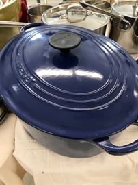 Le Creuset pot and All Clad pots and pans