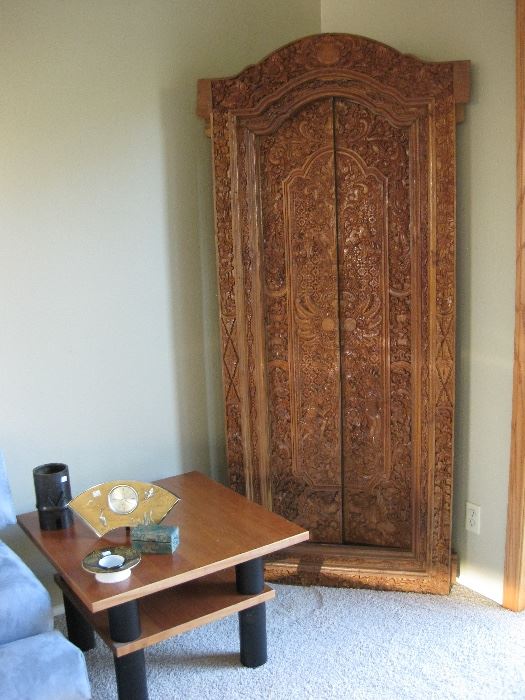 Carved Asian antique door 