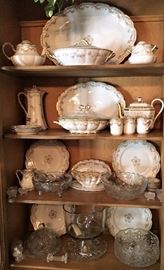 Haviland Limoges 271a - 10 5pc place settings, platters, covered vegetable dish, chocolate pot with 3 cups & saucers, gravy boat, 2 luncheon plates,  4 soup bowls, 6 demitasse cups and saucers, butter pats and more.