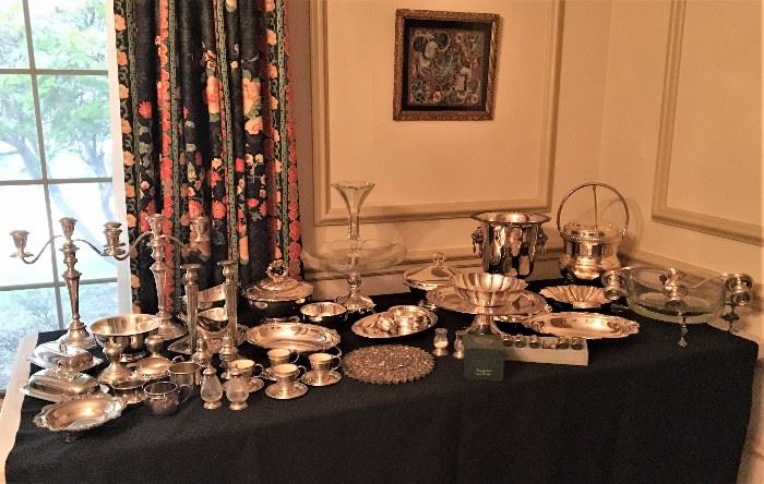 Large collection of nice silver plate and sterling.