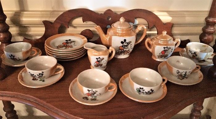 Antique Mickey Mouse 21 pc. lusterware tea set