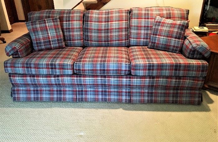 Plaid sofa sleeper - great condition!