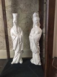 White porcelain Chinese figurines