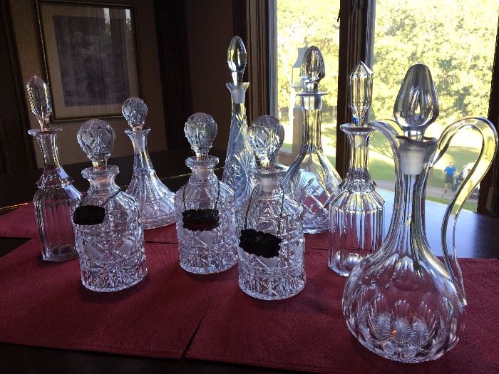 Lead crystal decanters